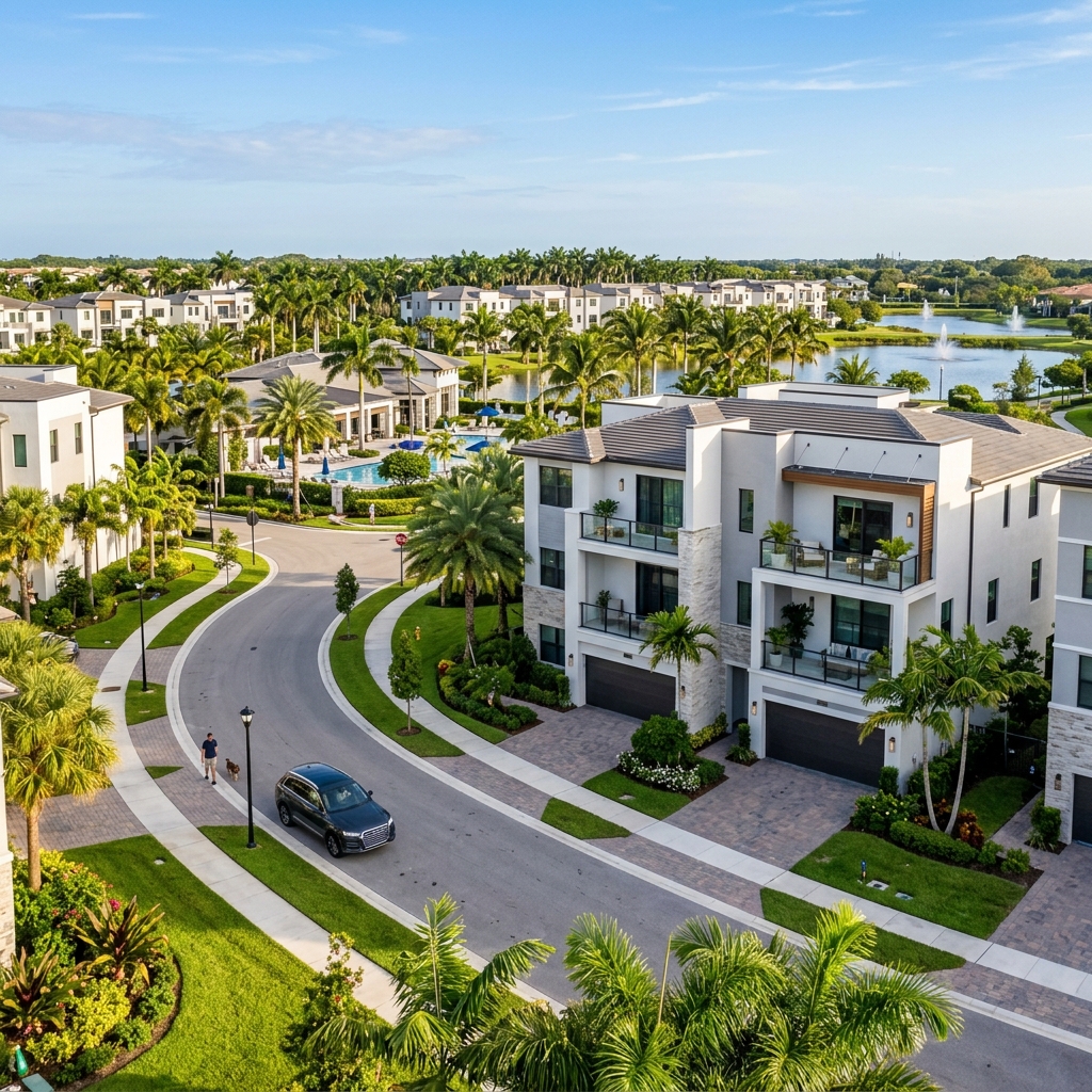 Upscale modern townhouse complex in Florida
